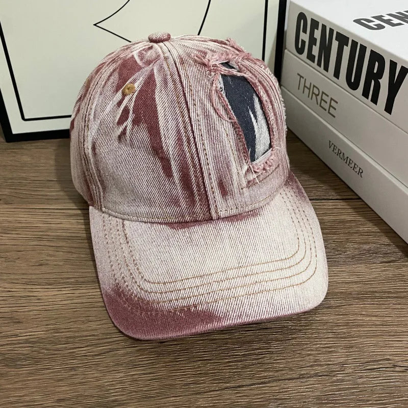 Men's Vintage Distressed Denim Baseball Cap
