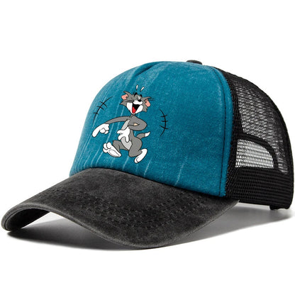 New Tom and Jerry Retro Hat Cartoon Baseball Cap Man Women Adjustable Baseball Hat Children Cute Sun Hat