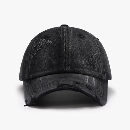 Washed Distressed Spring/Summer Soft-Top Coated Plain Baseball Cap