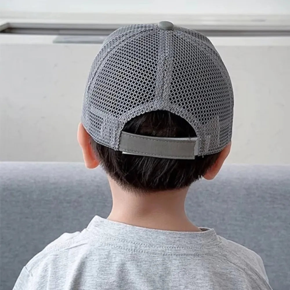 New Solid Color Baby Baseball Cap Breathable Mesh Adjustable Peaked Hat Sun Embroidery Sun Hats
