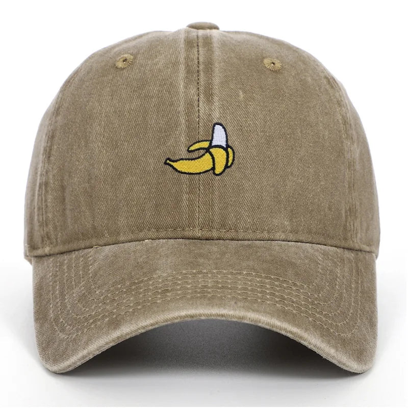 Banana Embroidered Baseball Hats for Men and Women