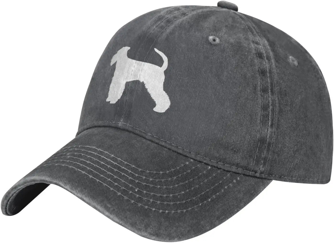 Bedlington Terrier Dog Silhouette Cotton Baseball Cap Low Profile Casual Dad Hat Unisex