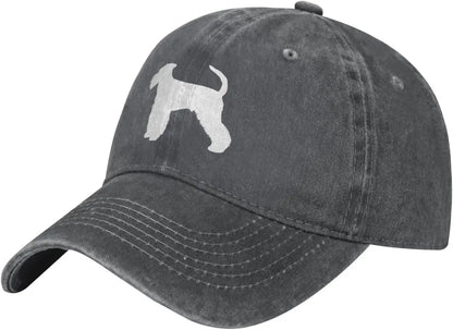 Bedlington Terrier Dog Silhouette Cotton Baseball Cap Low Profile Casual Dad Hat Unisex