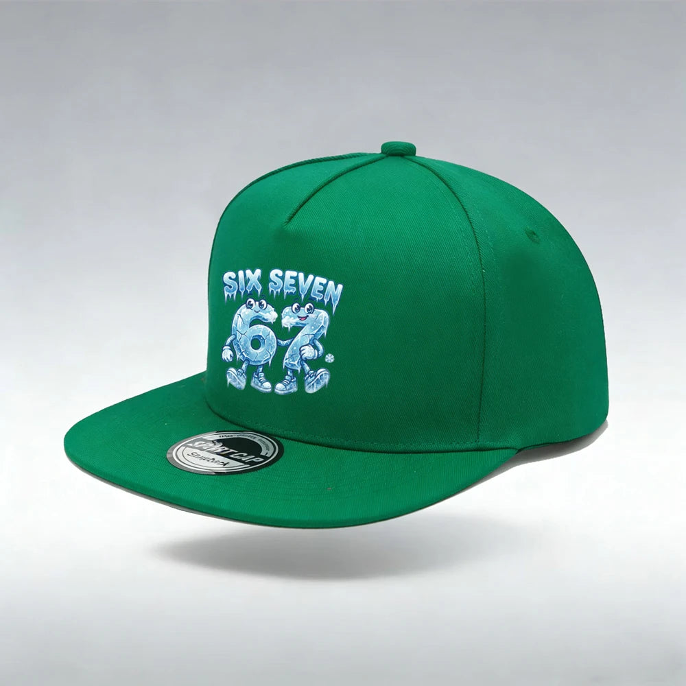 1/2 PC of 67 Ice Cartoon Printed Flat Bottom Brim Snapback Cap