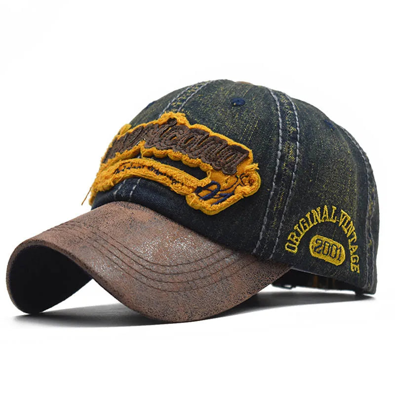 Summer Denim Baseball Cap Men's Fashion Embroidered Letter Cotton Caps