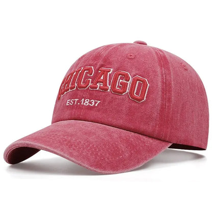 Letter Chicago Baseball Cap Men Women Spring Summer Cotton Unisex Baseball Cap