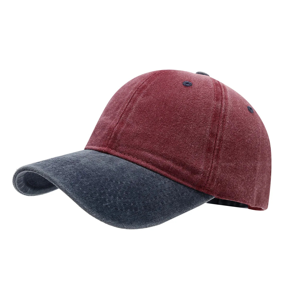 Washed Denim Spliced Baseball Caps Men's And Women's Vintage