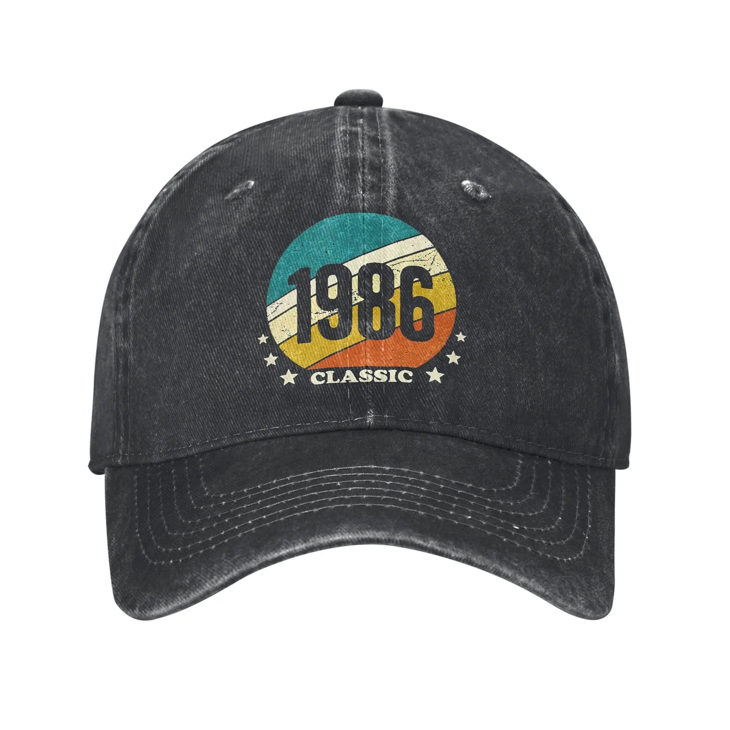 Unisex Vintage 1986 Birthday Year 40 years old  Printed Hats Vintage Distressed Denim  Baseball Cap