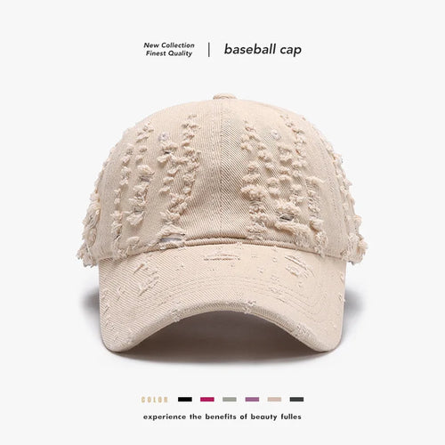 Spring Soft-Top Washed Distressed Curved Brim Baseball Cap
