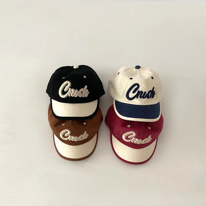 Retro Patchwork Baby Baseball Cap Letter Embroidered Peaked Cap