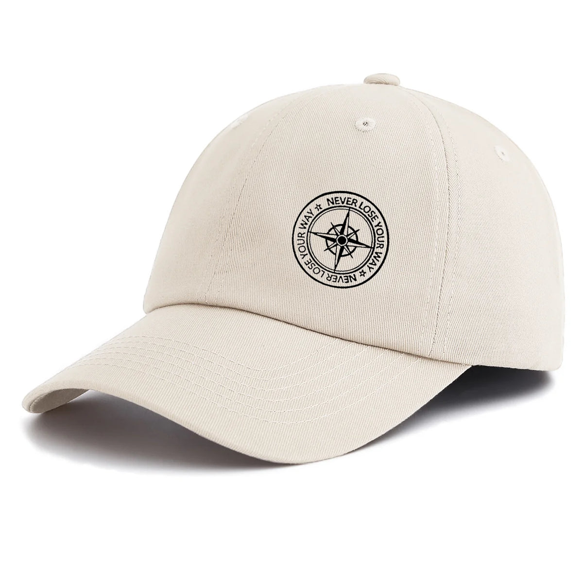 Compass Print  Baseball Cap For Adults Minimalist Retro Style Casual Soft Adjustable Dad Hat Perfect As Gift