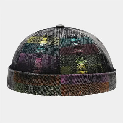 Spring And Summer Cotton Print Docker Cap Brimless Hat