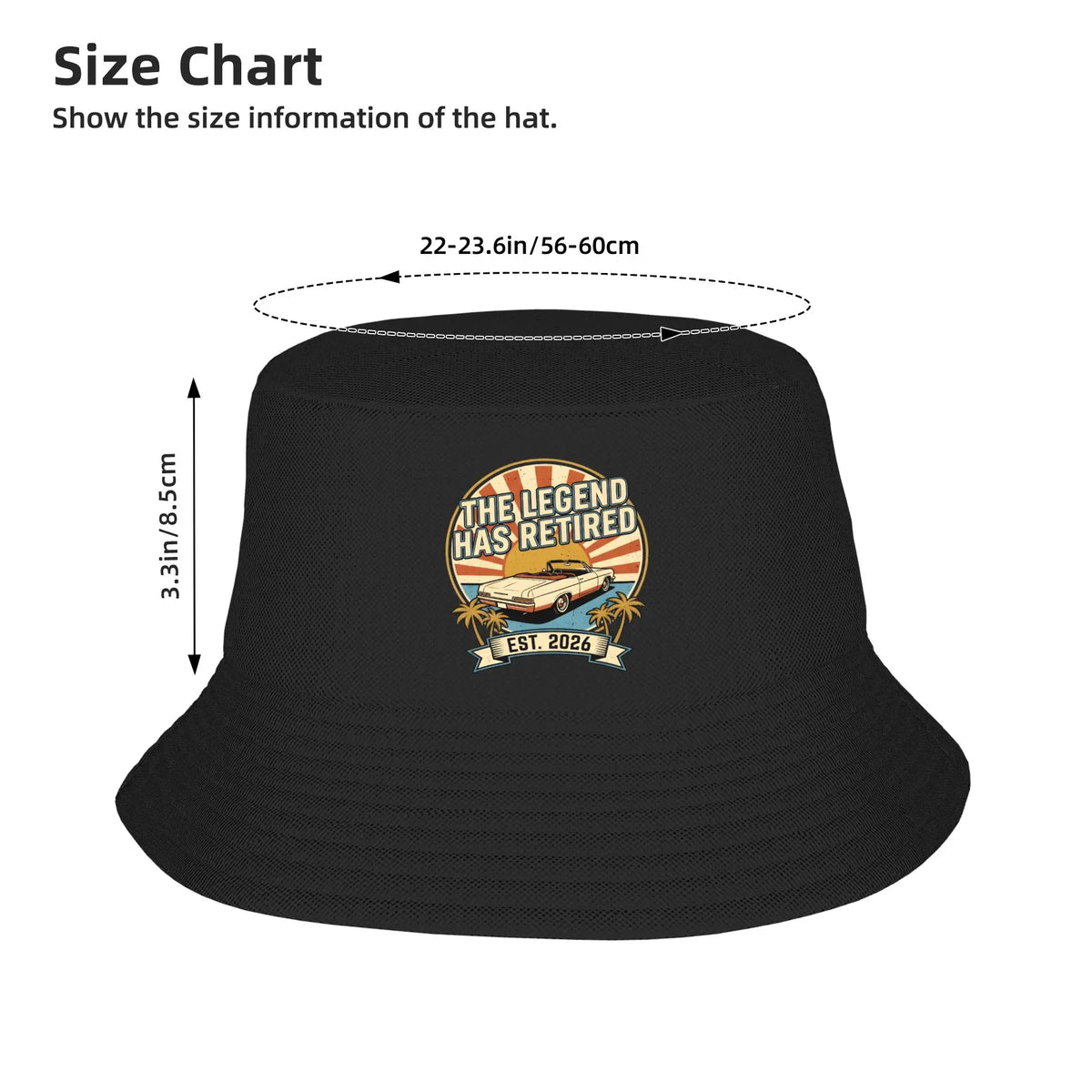 Couple The Legend Has Retired 2026 Retro Sunset Car Bucket Hat