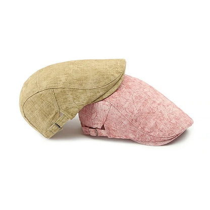 Four Seasons Cotton Print Newsboy Caps Octagonal Cap