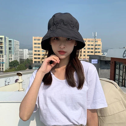 Solid Color Summer Women Bucket Hats