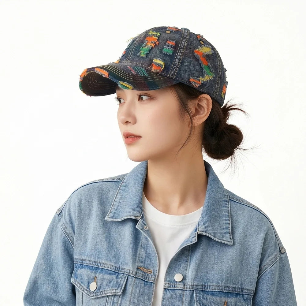 Cowboy Frayed Colored Cotton Thread Beggar Hat