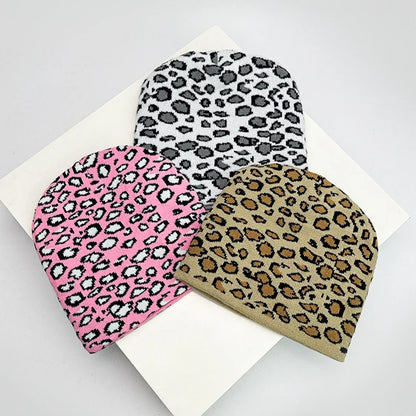 Autumn And Winter Leopard Speckles Wool Knitted Hats