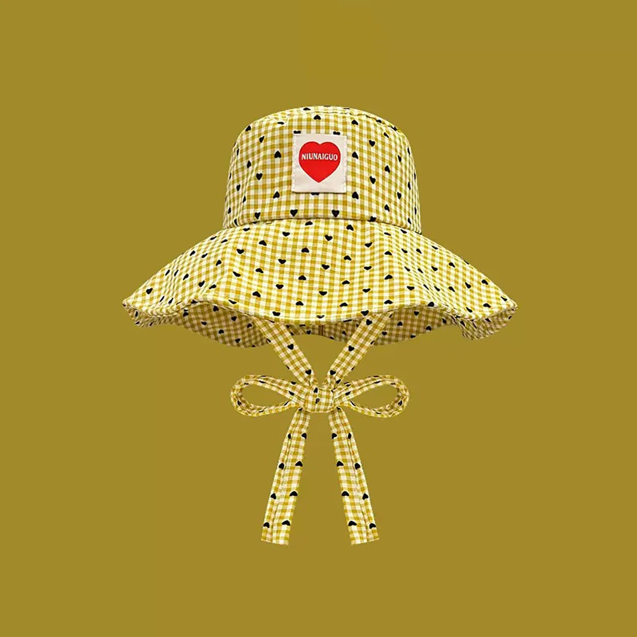 Women Summer Fisherman Hat Fashion Plaid Wide Brim Bucket Hats