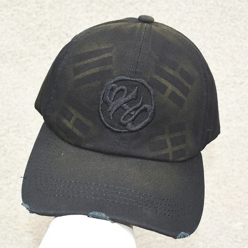 Embroidered Vintage Washed Baseball Cap Retro Distressed Cotton Dad Hat Streetwear Adjustable Snapback