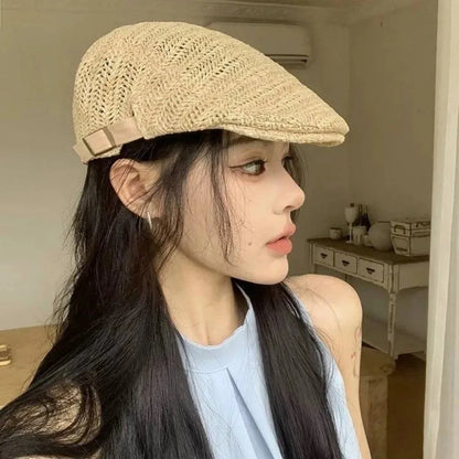 Adjustable Newsboy Cap Sun Protection Flat Cap Unisex