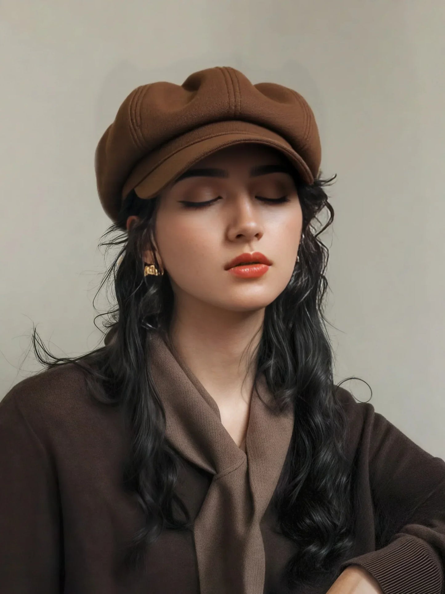 Hat Women's Big Head Circumference Shell Art Casual Versatile Painter Hat