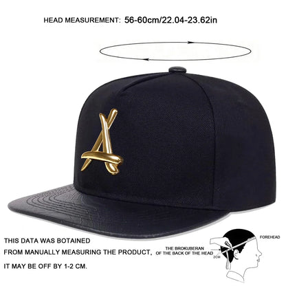Unisex Personality A Letter Label Hip Hop Hats Spring Autumn Outdoor Adjustable Casual Baseball Caps