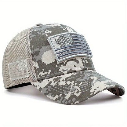 2026 Fashion New Baseball Hat Embroidered US Flag Mesh Hat