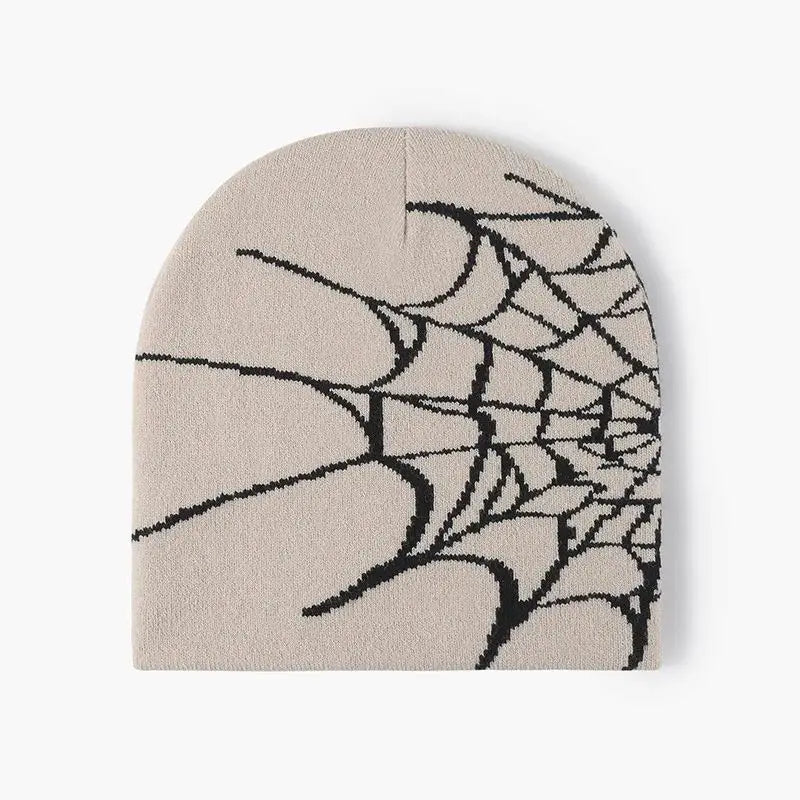 Spider Web Pattern Jacquard Knit Hat