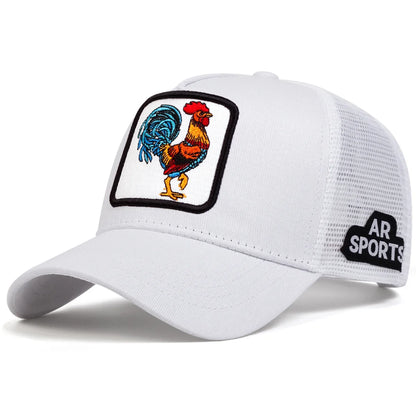 Spring Animal Embroidery Net Rooster Hat Male and Female Animal Baseball Hat