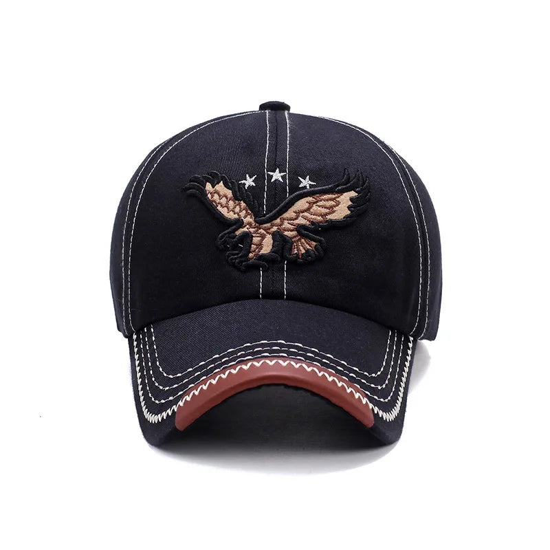 Hats Men And Women Four-Season Shade Baseball Cap Eagle Embroidery Korean Version