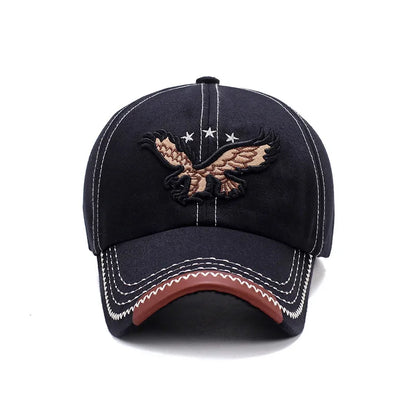 Hats Men And Women Four-Season Shade Baseball Cap Eagle Embroidery Korean Version