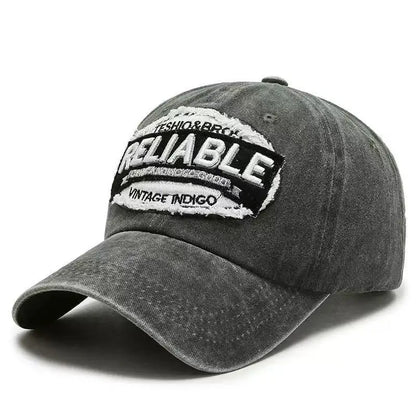 Fashion Washed Distressed Letter Embroidered Baseball Cap