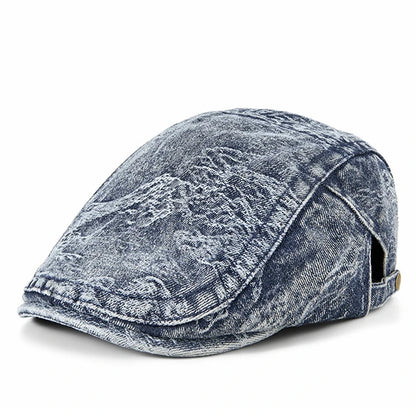 2026 Women's Distressed Denim Newsboy Cap