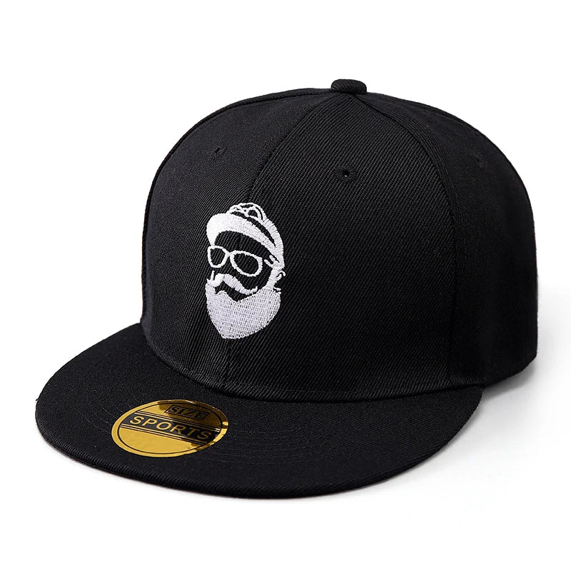 Bearded Uncle Baseball Cap, Unisex Fashionable Flat-Brim Hip-Hop Cap