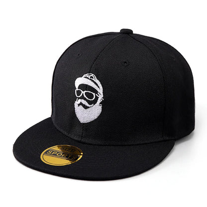 Bearded Uncle Baseball Cap, Unisex Fashionable Flat-Brim Hip-Hop Cap