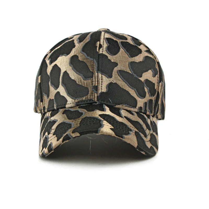 New Jacquard Leopard Print Hardtop Baseball Cap Women Men