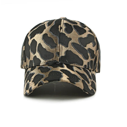 New Jacquard Leopard Print Hardtop Baseball Cap Women Men