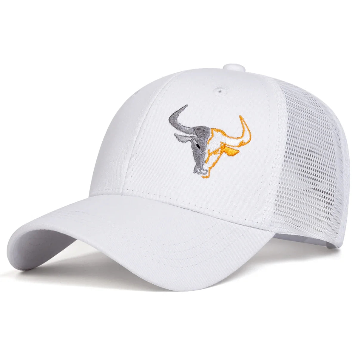 Unisex Ox Head Embroidery Baseball Net Caps Spring and Summer