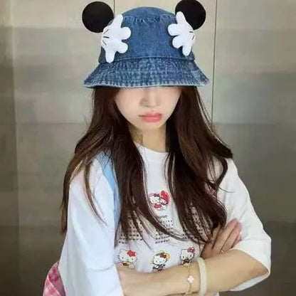 Cartoon Retro Washed Cowboy Fisherman Caps Women's
