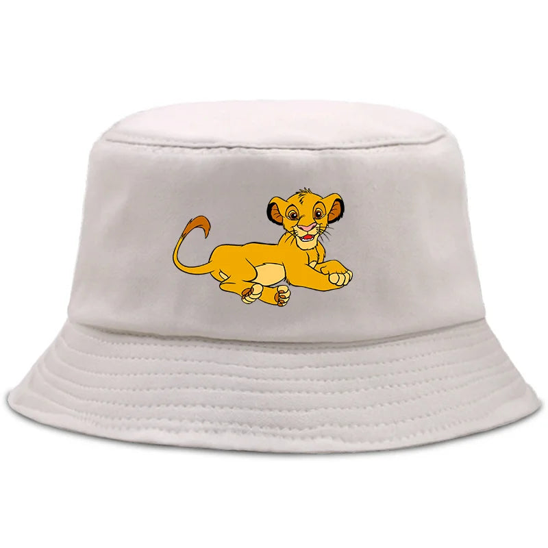 Anime The Lion King Printed Fisherman Hat Cute Cartoon Bucket Hats Autumn Summer