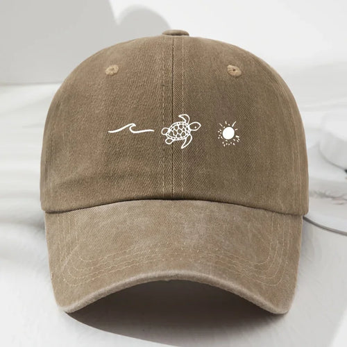 Turtle Pattern Printed Baseball Cap for Daily Casual Style Men's and Women's