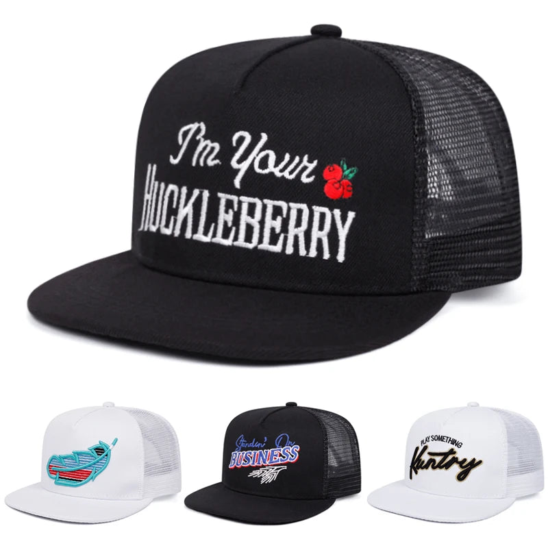 Fashion Webhat Cartoon Letter Embroidered Hip Hop Hat Outdoor Sports
