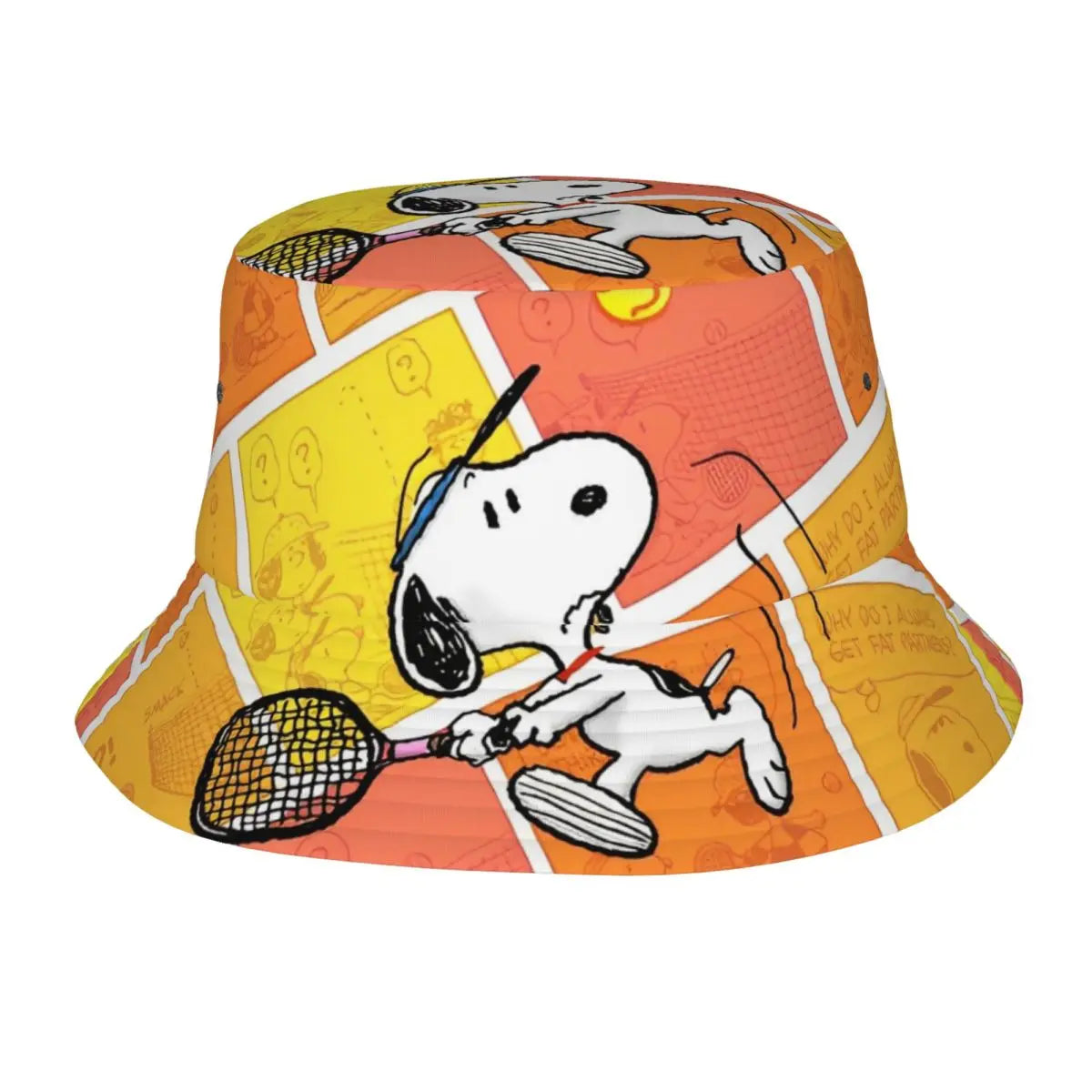 Trendy Snoopys Dog Bucket Hats Women Men Outdoor Sports Cartoon Heart Fishing