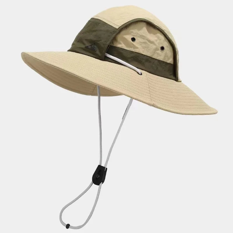 Men Outdoor Quick Drying Hat Large Brim Multi Color Fisherman Hat