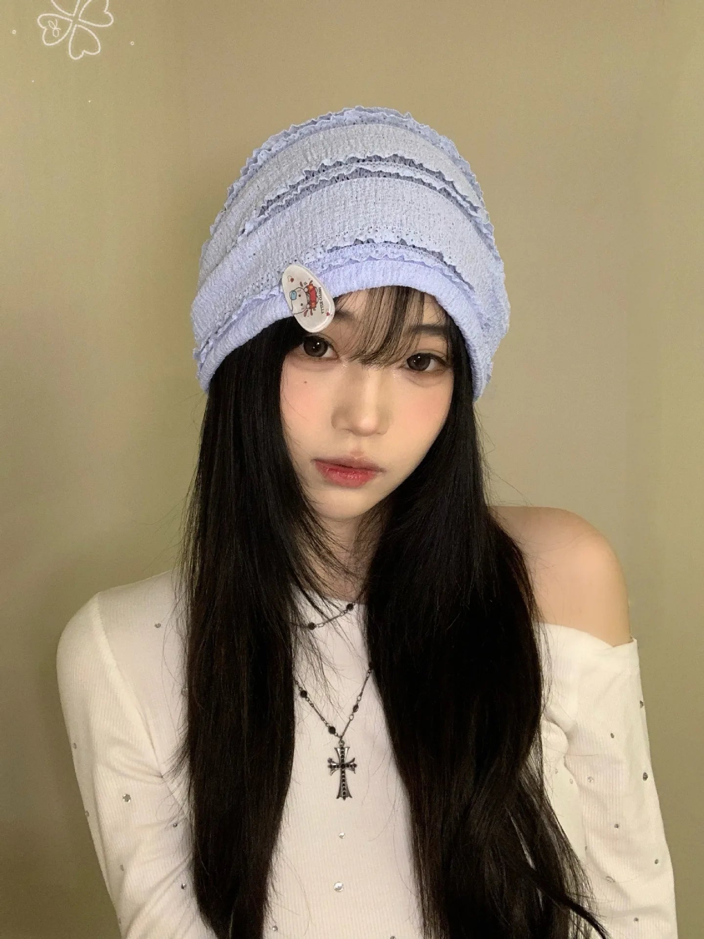 Women's Retro Checked Distressed Beanie Soft, Durable, Breathable