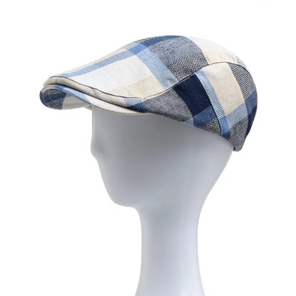 New Multicolor Plaid Beret Women Casual Sun Visor Flat Hat