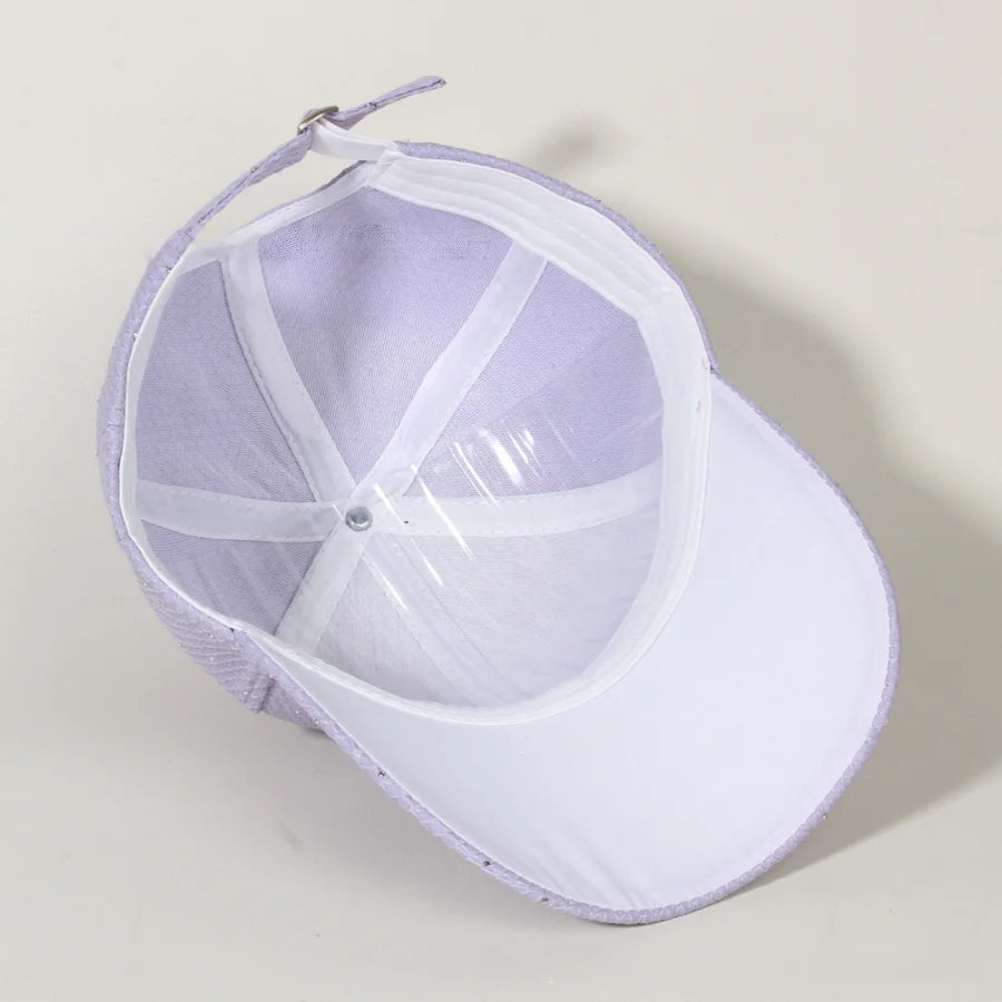 Mesh-Like Rhinestone Baseball Cap