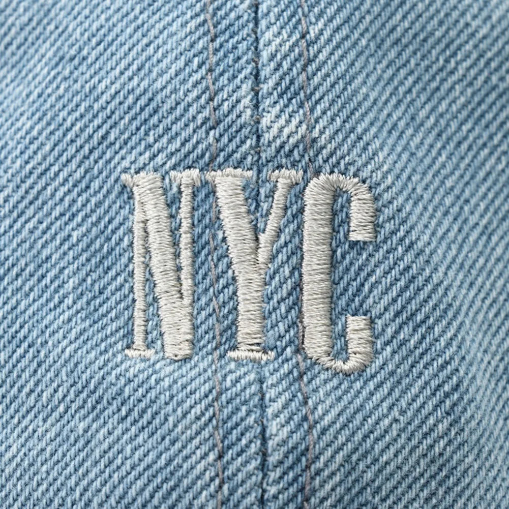 Unisex Vintage Embroidery Washed Denim Baseball Cap Adjustable Snapback Hat