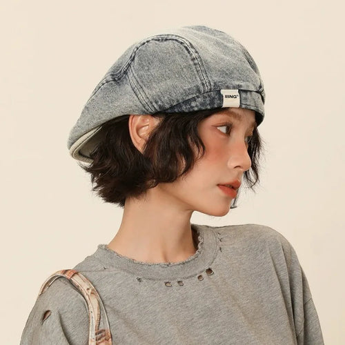 Quality Retro Denim Beret Women's Summer
