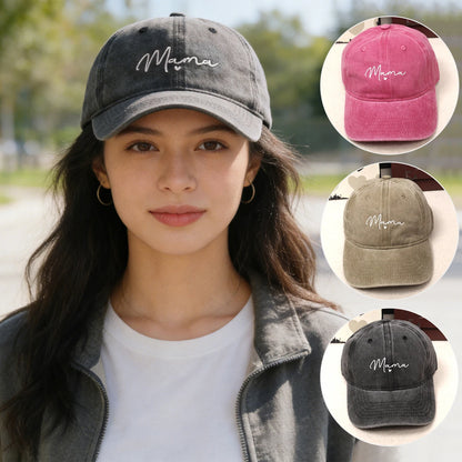 Vintage Washed Cotton Baseball Cap For Women